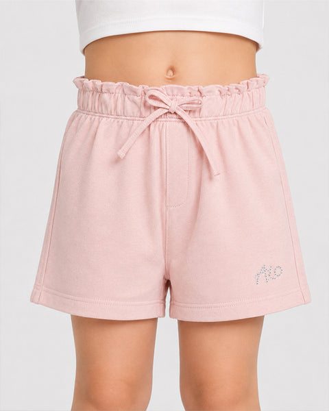 French Terry Girls Shorts | Peach Pink