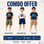 3 pcs combo - Boy's Cargo Shorts