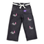 Girls Denim BAGGY Embroidered Pant | Charcoal Grey