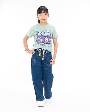 LV Stoned Denim Baggy Pant | Indigo Blue