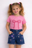 Kids Drop Shoulder T-Shirt & Shorts Set | Pink