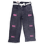 Trendy Girls Denim BAGGY Embroidered Pant | Charcoal Grey