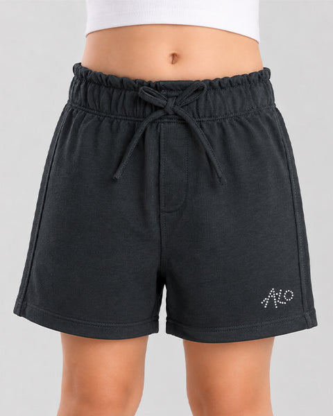 French Terry Girls Shorts | Black
