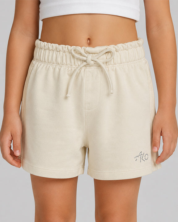 French Terry Girls Shorts | Cream