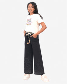 Rain Stoned Denim Baggy | Black | Free T-Shirt