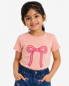 Kids Drop Shoulder T-Shirt & Shorts Set | Light Pink
