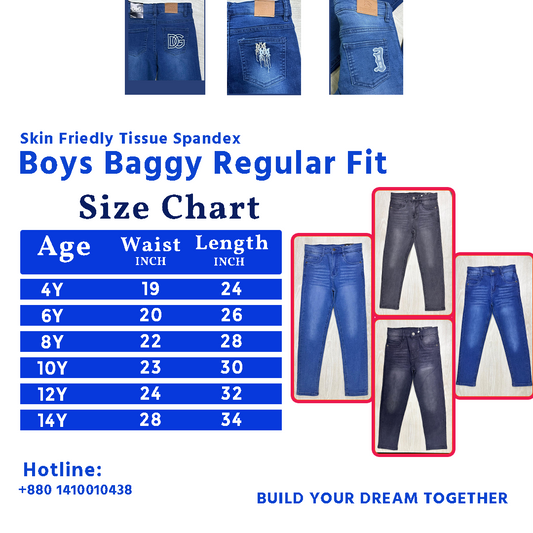 Boys Slim Regular Fit | Mid Blue