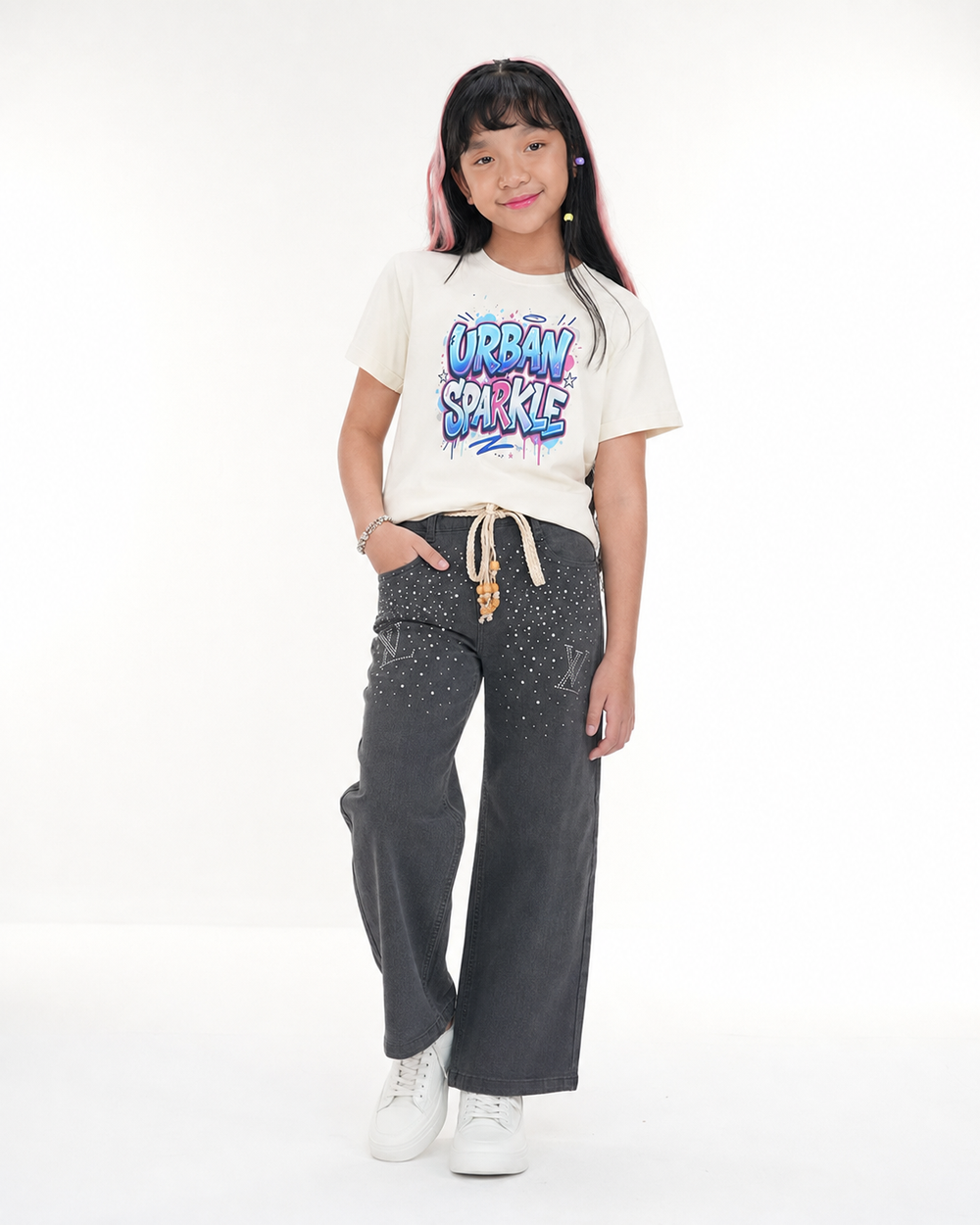 LV Stoned Denim Baggy | Charcoal Gray | Free T-Shirt