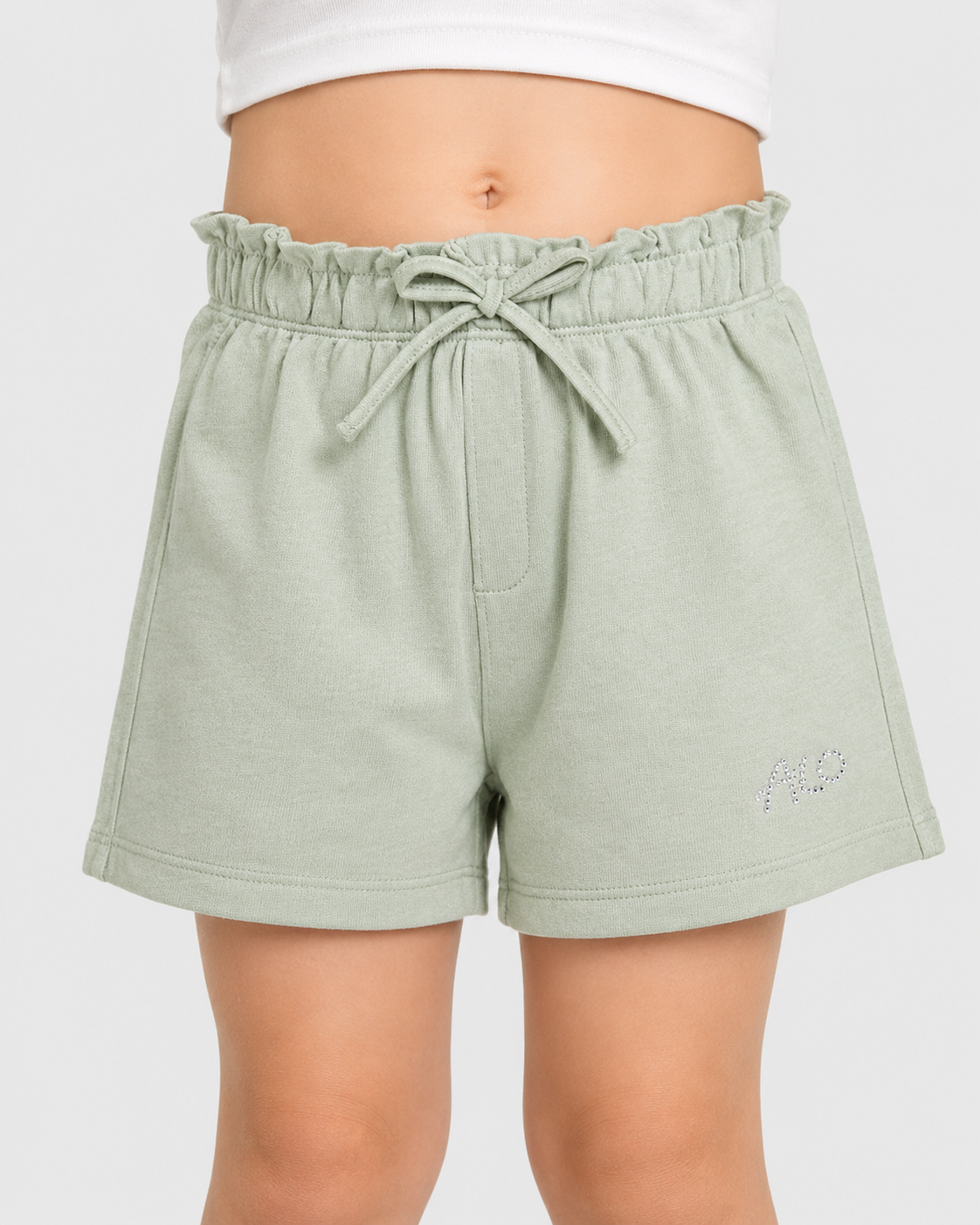 French Terry Girls Shorts |  Light Sage