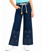 Circle Stoned IndigoBlue & SagaGreen Denim Baggy Set