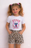 Girls Leopard Summer Shorts Sets | White