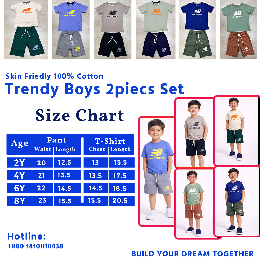Trendy Boys 2 Pcs set | Royal Blue