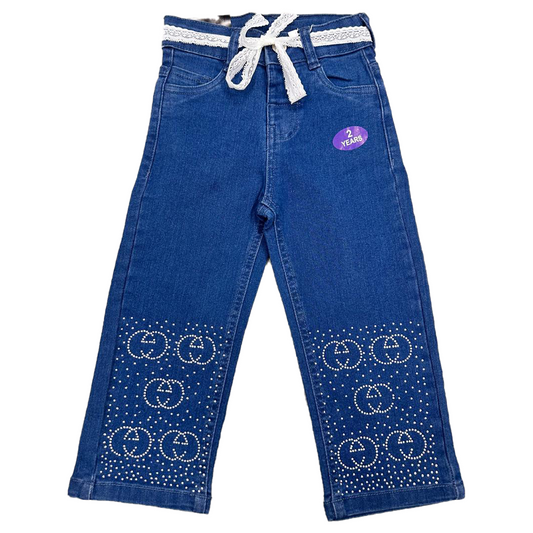 Trendy Kids Stoned BAGGY Pant | Mid Blue