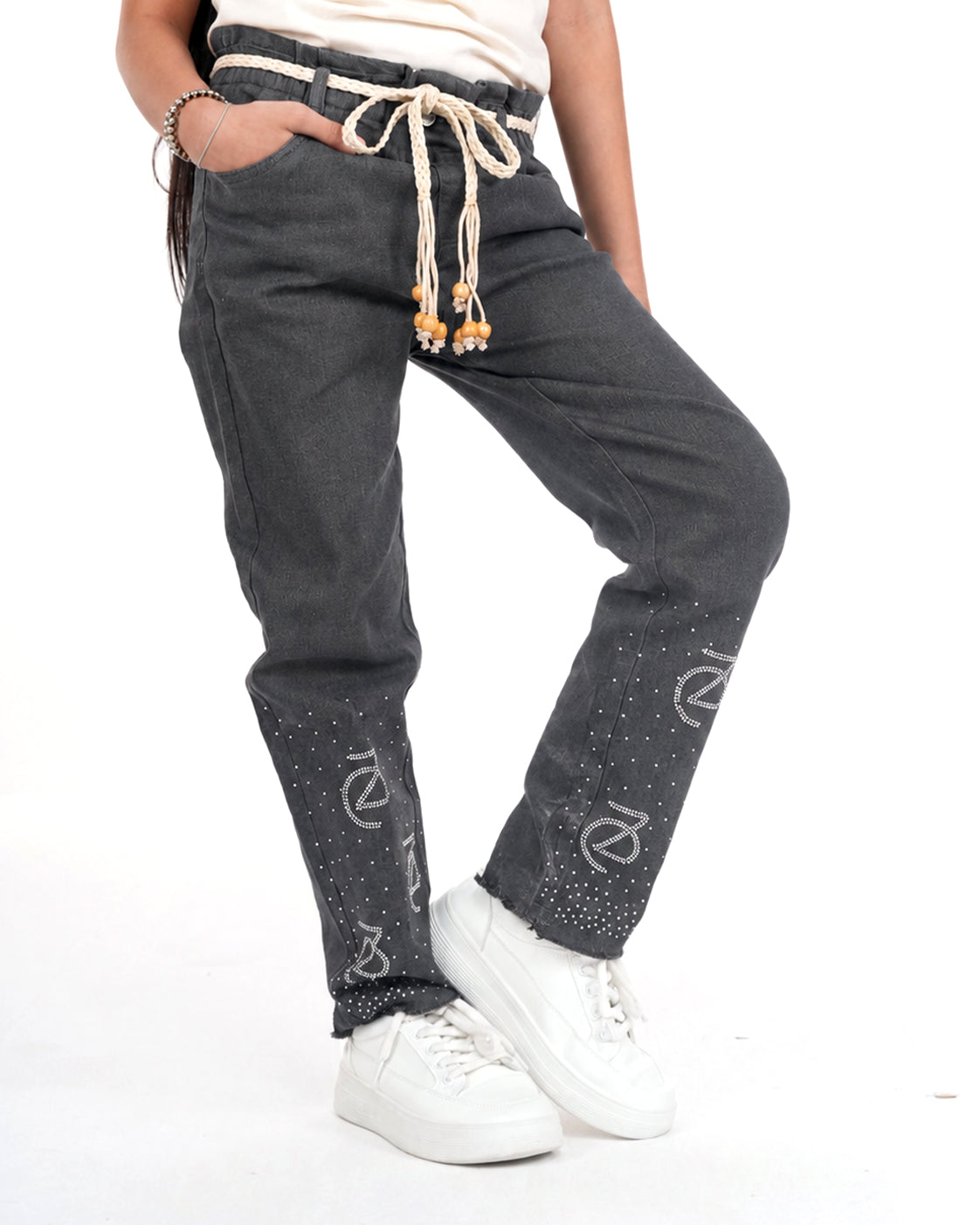 ZD Stoned Denim Charcoal Grey & Beige Set Secondary image