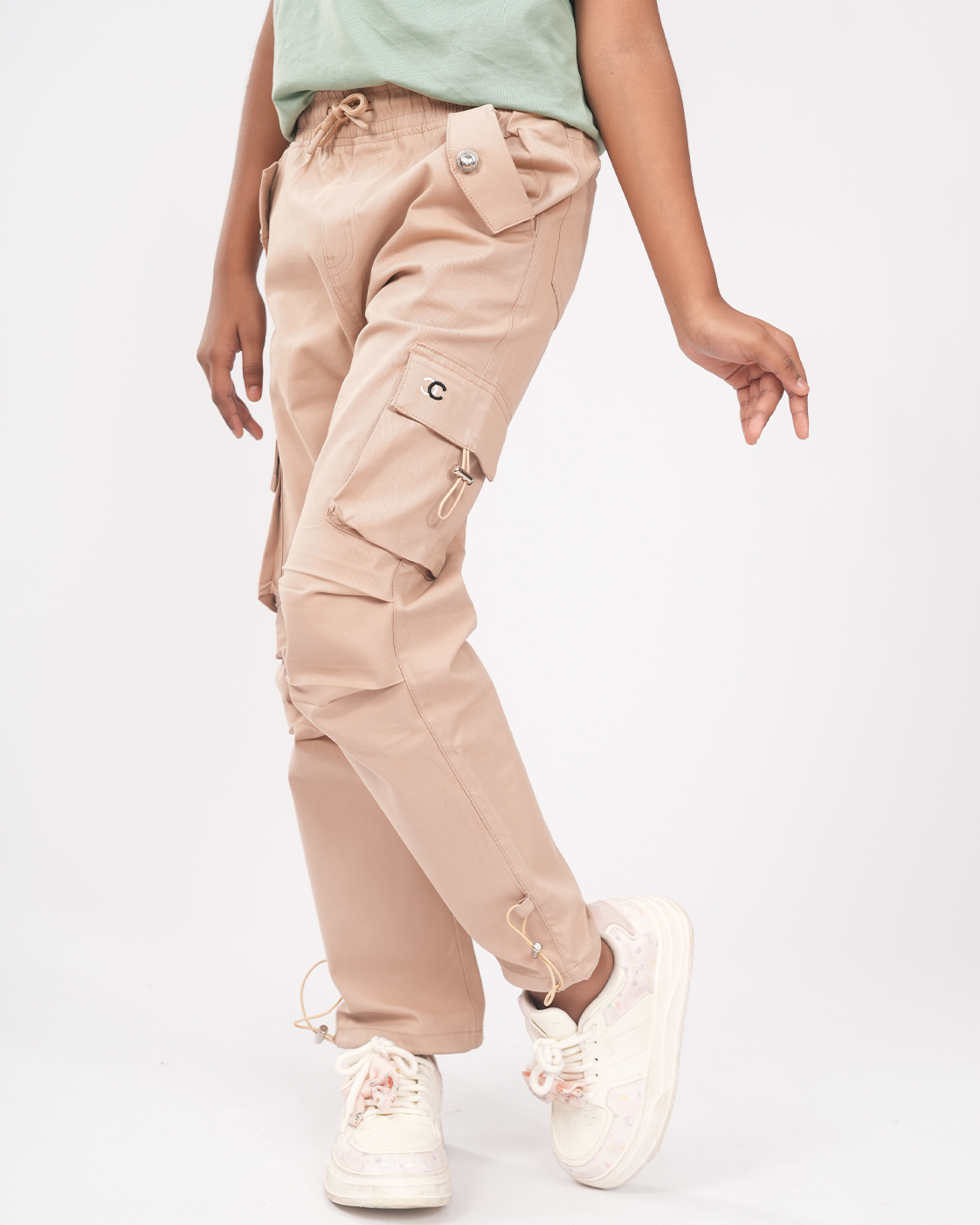 Adventure Club Cargo Set | Cargo + T-shirt | Cream + Sage Green