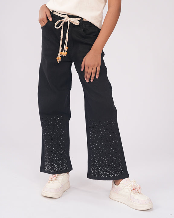 Rain Stoned Denim Baggy Pant | Charcoal Grey