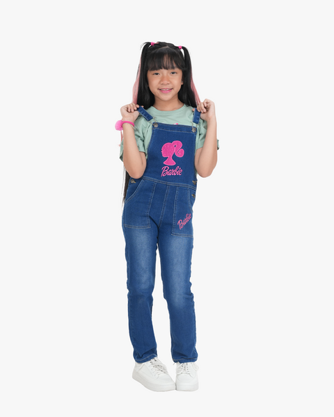 Denim Romper Set | Romper+T-Shirt | Indigo Blue + Sea Green
