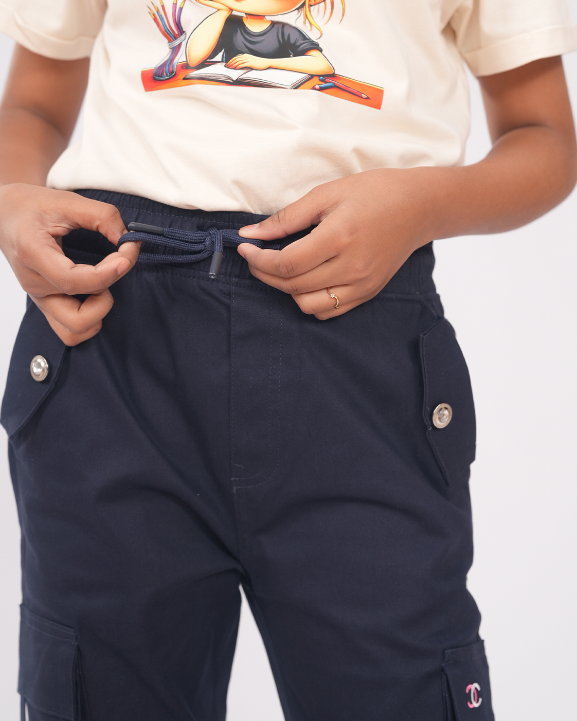 Adventure Club Cargo Set | Cargo + T-shirt | Navy + Stone Beige