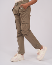 Olive & Stone Beige Girls' Twill Baggy Cargo set