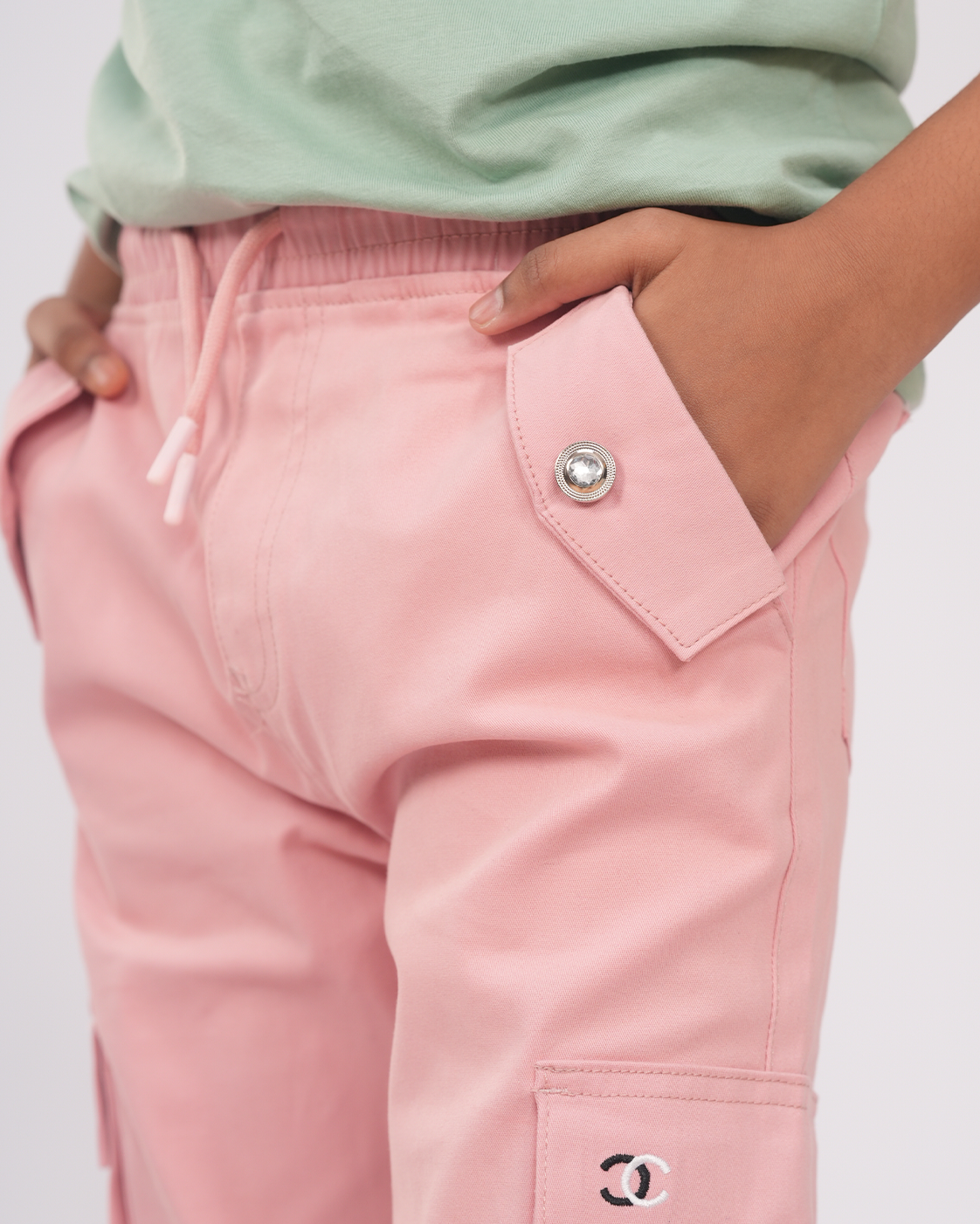 Adventure Club Cargo Set | Cargo + T-shirt | Pink + Sage Green