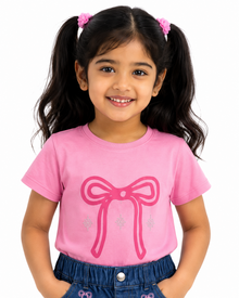 Kids Drop Shoulder T-Shirt & Shorts Set | Pink