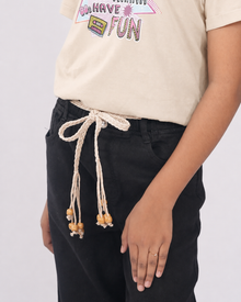 Rain Stoned Denim Baggy Pant | Black