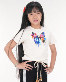 Girls Twill Denim Baggy Pant | Black & Beige Set