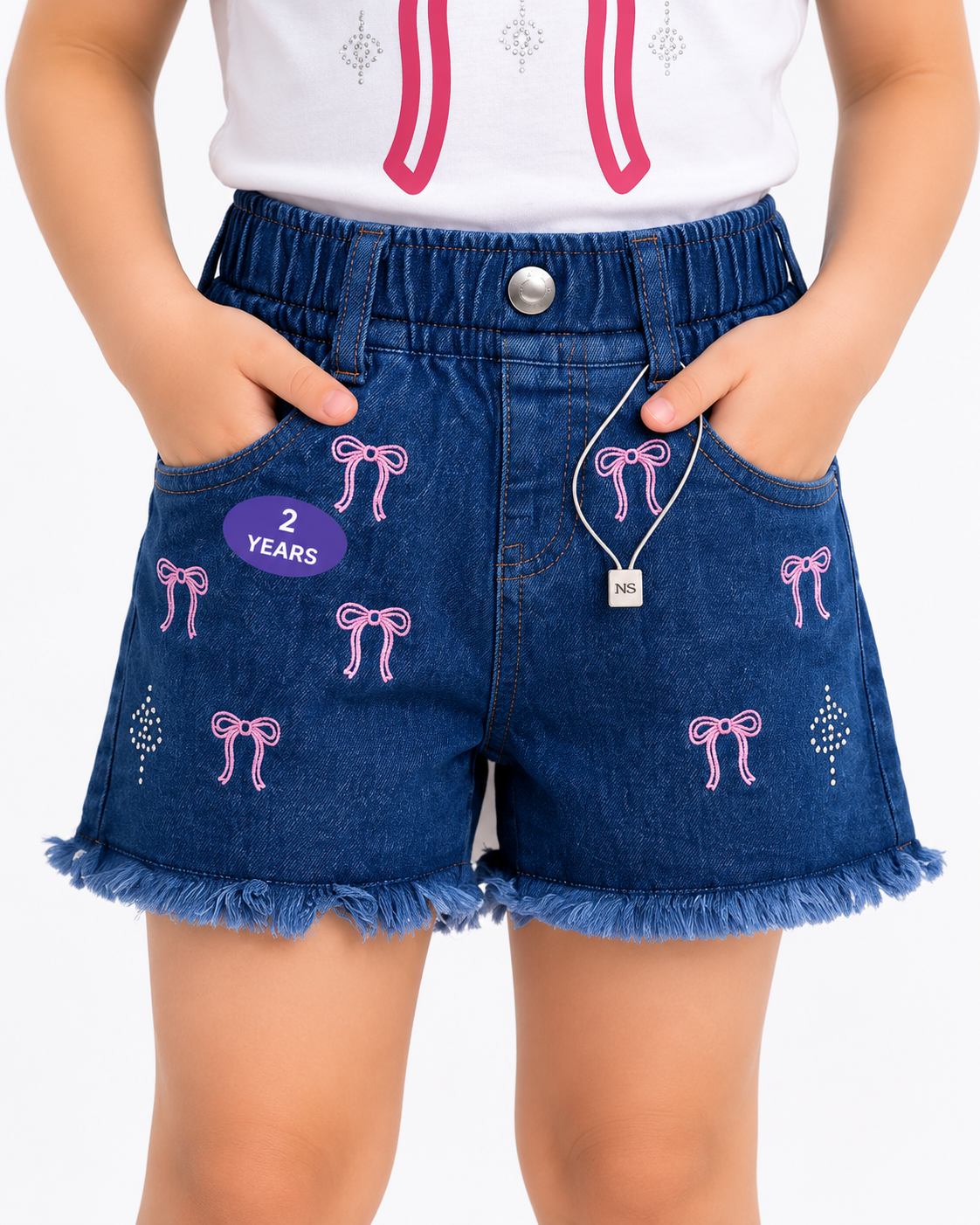 Kids Drop Shoulder T-Shirt & Shorts Set | White